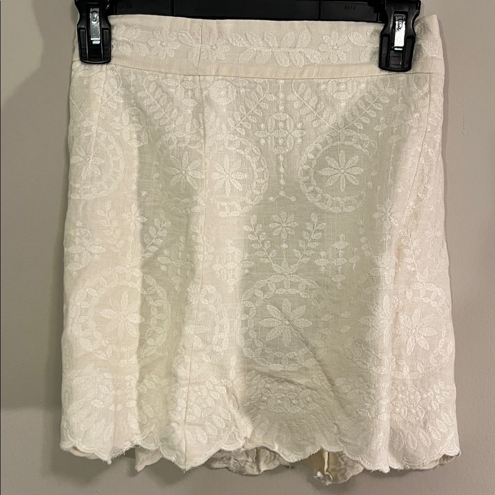 Zara Cream Floral Mini Skirt